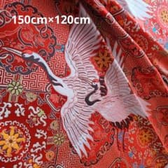 ブロケード 生地 鶴 幅150cm×120cmのサムネイル