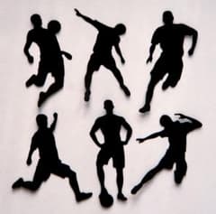 サッカー選手シルエット6枚セット♡卒業⋆卒部⋆卒団⋆寄せ書き