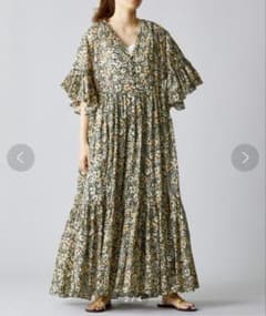 プルミエアロンディスモン　フラワープリント　ワンピース　花柄　ボリューム　フリル