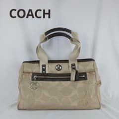 COACH コーチ シグネチャー ハンドバッグ トートバッグ ベージュ ブラウンのサムネイル