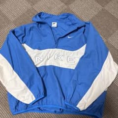 NIKE ハーフジップ ナイロンジャケット ブルー ホワイトのサムネイル