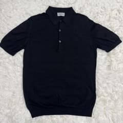 ジョンスメドレー 半袖 ポロシャツ ニット ニットポロ Mサイズ ブラック 美品】ジョンスメドレー 半袖 ポロシャツ ニット ニットポロ M