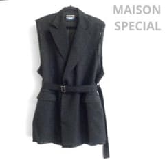 美品】MAISON SPECIAL ベスト ジレ タイロッケン ブラック 0 - メルカリ