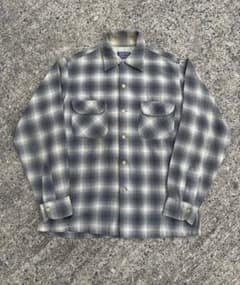 【好配色】60s PENDLETON ボードシャツ 白黒 シャドウのサムネイル