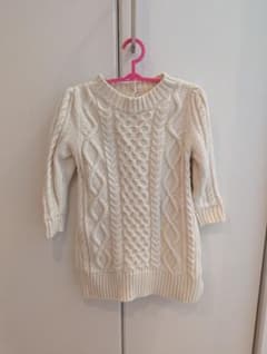 baby GAP アイボリー ケーブルニットワンピース80cmのサムネイル