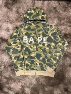 【激レアA BATHING APE ラインストーン カモ フルジップパーカー L