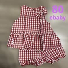 ebaby べべ　ギンガムチェック ノースリーブ トップス リボン付きのサムネイル