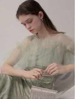 Leja チュールフリルボレロペイントマーメイドワンピースドレス結婚式