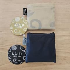 【新品・未使用】カルディ　エコバッグ（ベージュ&ブラック）のサムネイル