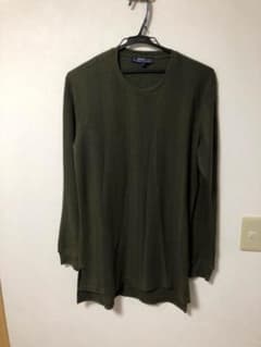 アメリカ村 深緑 ロングTシャツ ロンＴ ワッフル ボックスカット ユニセックスのサムネイル