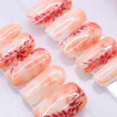 786 ネイルチップSサイズ 韓国 ニュアンス フラワー アート 大人可愛い