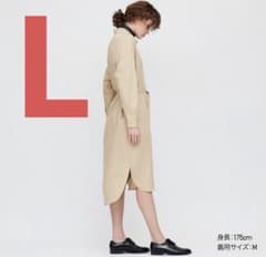 ユニクロ　リネンシャツワンピースのサムネイル