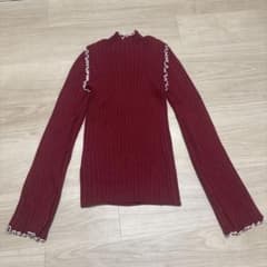GU リブメロウハイネックニット ボルドー Mのサムネイル