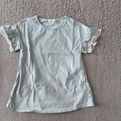 SLAP SLIPミントグリーン レース付きフリル半袖Tシャツのサムネイル