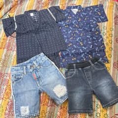 90size甚平とデニム半ズボンのセットのサムネイル