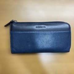 COACH 長財布 ネイビー レザーのサムネイル