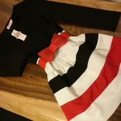 黒☆【ボーダーワンピース】☆Aライン☆秋冬のサムネイル