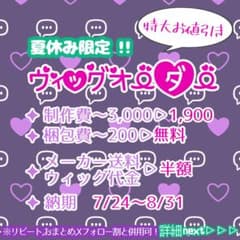 ウィッグオーダー 夏休み限定 特別セール 納期7/24〜8/31 - メルカリ