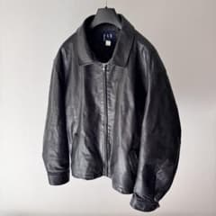 [90s] OLD GAP アルミジップ レザージャケット　ビンテージ 野村訓一 90s] OLD GAP アルミジップ レザージャケット ビンテージ 野村訓一