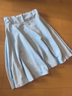 ライトブルー フレアスカート ひざ下　ウエストゴム　キッズ160