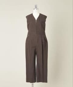 conte】ヘリンボーンVネックオールインワンダークブラウン - メルカリ