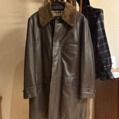 最終値下げ Burberry レザーコート ブラウン - メルカリ