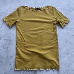 半袖 リブ メロウ Tシャツ イエローのサムネイル
