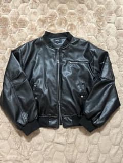 MSG フェイクレザー MA-1 ジャケット ブラックのサムネイル