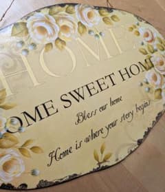 ウェルカムプレートHOME SWEET HOME アンティーク薔薇柄のサムネイル