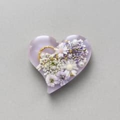 ハンドメイド レジンヘアゴム ハート - メルカリ