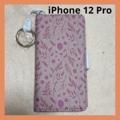 iPhone 12 Pro 수첩형 케이스 핑크 꽃무늬