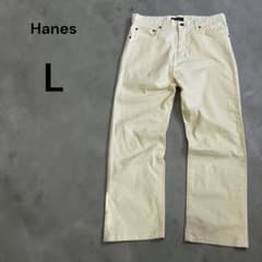 【B8】Hanes チノパン イエロー L アメカジ ストリート カジュアル古着