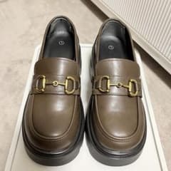 【ほぼ未使用】ブラウン 厚底ローファーのサムネイル