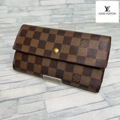 極美品 60 ルイヴィトン ダミエ 長財布 三つ折り財布 hq8 - メルカリ