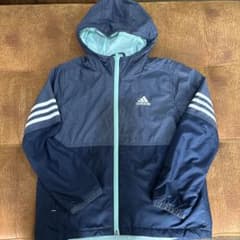 adidas フード付きウィンドブレーカー ネイビーのサムネイル