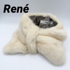 【美品✨】Rene ミンク　ファー　ティペット　リボン　ホワイト　白 美品✨】Rene ミンク ファー ティペット リボン ホワイト 白 - メルカリ