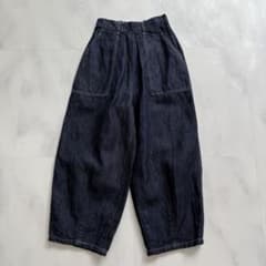 yuni ユニ コットンリネン デニム ワーク コクーン パンツ - メルカリ