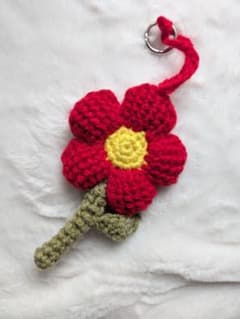 ハンドメイド フラワーキーホルダー カラビナ付のサムネイル