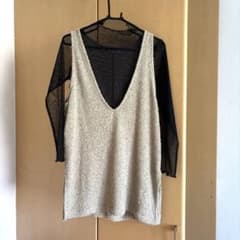 LEPSIM ベージュ QUAL カールヤーンロングベストセット売り　試着のみのサムネイル