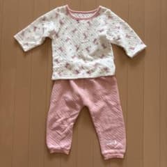 うさぎ柄 キルティング パジャマ ピンク 90cmのサムネイル