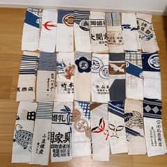 最終値下げ　昭和レトロ✩ひょうたん　米　　手ぬぐいセット　大量まとめて　100枚 昭和レトロ 店 手ぬぐい 隅取り 米殼店 婚礼家具 まとめ売り 24枚