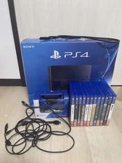 【セット売り】PS4本体（1200A）+青コントローラー+ソフト12本付きのサムネイル