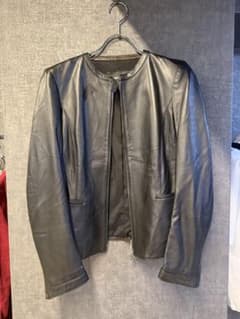 EMPORIO ARMANI レザー ジャケット ノーカラー - メルカリ