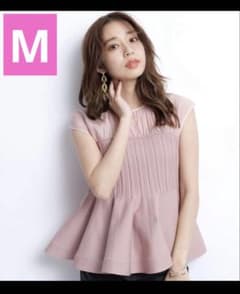 新品タグ付き】JUSGLITTY フレンチブラウスレイヤードニット M ピンク