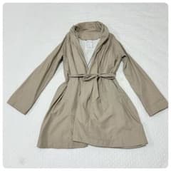 ライナー付】ビアズリー 衿フレアーコート ベージュ トレンチコート 