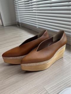 ※左魚様専用【AmeriVintage】 ウッドプラットフォームパンプスのサムネイル