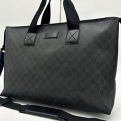 極美品】グッチ 2way トートバッグ GGスプリーム 黒 大容量 斜め掛け 