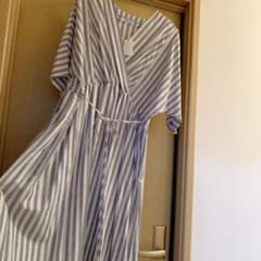 【Aimee様専用】新品★ナチュラルロングワンピース★夏★ストライプ★マタニティのサムネイル