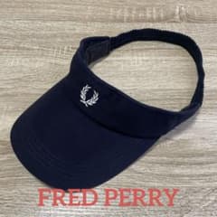 [美品]FRED PERRY フレッドペリー サンバイザー 台湾製 navy 紺