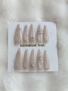 【現品】マグネットネイルチップ ちゅるん ベージュ シンプル 上品 韓国風スナ系のサムネイル